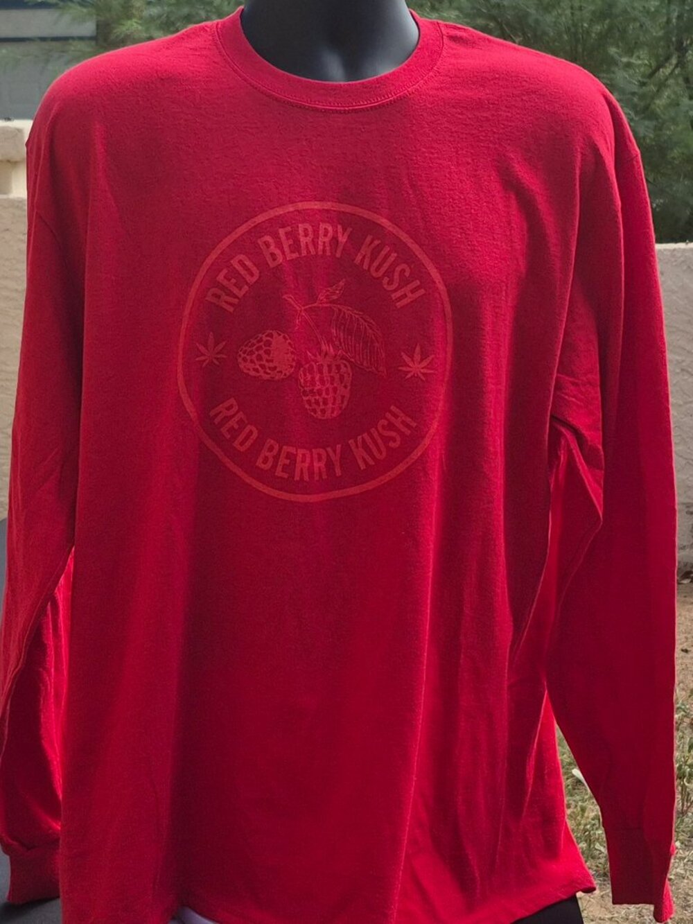Red Berry Kush Botanical Strain Long Sleeve Graphic Tee Red XL